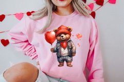 Valentines Day Bear Sublimation Clipart, Valentines Day PNG Product Image 8