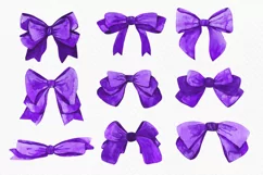 Watercolor clipart violet bows. Clipart- PNG hand drawing Product Image 2
