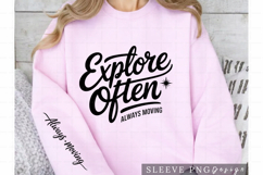 Explore Often Always Moving Travel Sleeve Design PNG Product Image 1
