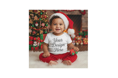 Christmas Baby Boy Mockup Holiday Shirt Display Baby Outfit Product Image 2