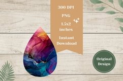 Fluid Art Teardrop Earrings, Alcohol Ink Earrings Design Product Image 2