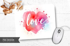 Watercolor Love Splash Mouse Pad PNG Design Product Image 1