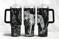 40oz Tumbler laser svg Wolf wrap | Engraved tumbler svg Product Image 1