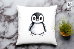 Cute Penguin Watercolor Clipart Sublimation PNG Product Image 2