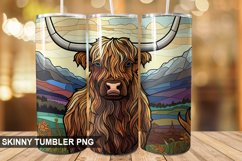 Stained Glass Highland Cow PNG Tumbler Design Product Image 1