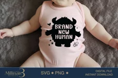 Brand New Human,New Born Svg,Baby Quotes, Cute Baby Saying S Product Image 2