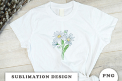 Watercolor Daisy Flowers Bouquet png Product Image 2