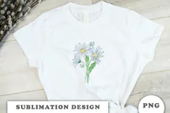Watercolor Daisy Flowers Bouquet png Product Image 2