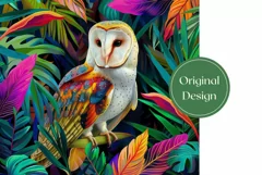 Owl Tumbler Sublimation, Tropical Tumbler Template, Owl PNG Product Image 2