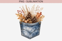 Autumn denim pocket png design for T-shirts Product Image 2