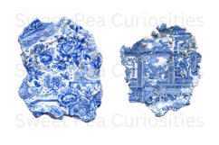 Blue Toile, Ephemera, PNG, Clipart, Junk Journal, flowers Product Image 2