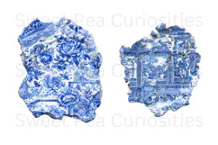 Blue Toile, Ephemera, PNG, Clipart, Junk Journal, flowers Product Image 2