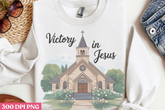 Victory In Jesus PNG, Retro Church Sublimation Product Image 3