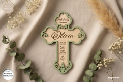Holy Communion Cross Laser Cut | Custom Name Cross | SVG Product Image 1
