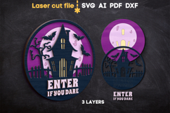 Halloween Spooky House SVG laser cut file for Glowforge Product Image 2