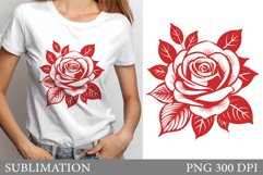 Rose Sublimation. Rose T-Shirt Sublimation Product Image 1