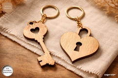 Puzzle Pieces Couple Keychains SVG Bundle | Laser Cut Product Image 2