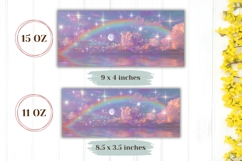 Rainbow Mug Wrap Design, Celestial Mug, Glitter Sky Mug PNG Product Image 2