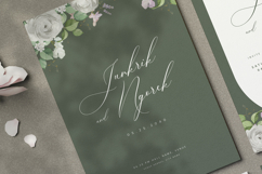 wedding card invitation set with roses flower wreath Product Image 5