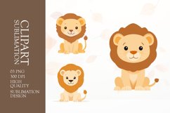 Baby lion clipart sublimation png Product Image 1