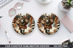 Donkey Car Coaster Sublimation| Christmas Coaster PNG Product Image 1
