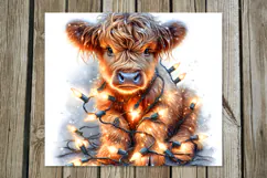 Christmas cow & garland | 4 Sublimation Tumbler designs Product Image 2