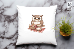Cute Owl Picnic Clipart Sublimation PNG Product Image 2