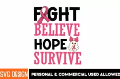 Fight Believe Hope Survive SVG | Breast Cancer SVG | Cancer Product Image 1