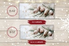 Watercolor Christmas Mug Wrap, Christmas Pine Cones Mug Product Image 2