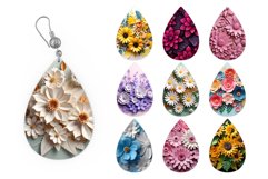 3D Flowers Earring Bundle. Flowers Teardrop Earring Design Product Image 3