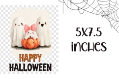 Cartoon Halloween Ghosts Towel Print, Happy Halloween PNG Product Image 2