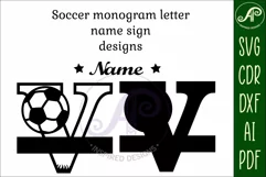 Football or Soccer Capital Monogram Letter V SVG Product Image 2