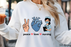 Peace Love Nursing PNG, Nurse Sublimation PNG Product Image 3