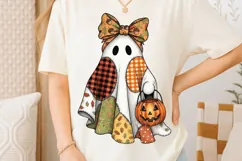 Cute Fall Ghost Png, Girly Halloween Png, Cozy Fall Png. Product Image 2