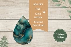 Turquoise Marble Teardrop Earrings, Marble Earrings Design Product Image 2