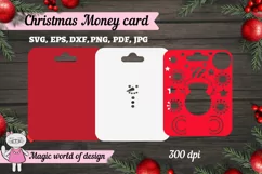 Snowman christmas money card svg, Paper cutting Product Image 3