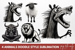 Animals Doodle Style Sublimation Product Image 1