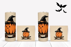 Spooky Pumpkin PNG, Cartoon Pumpkin Tumbler Wrap Product Image 2