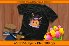 Cute Pumpkin Witch Hat Sublimation Design PNG Product Image 2