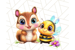 Cute Animal Friends Clipart PNG, Bright Spring Animal Duos Product Image 2