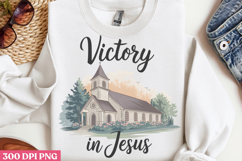 Victory In Jesus PNG, Retro Church Sublimation PNG Product Image 2