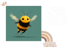 Cartoon Bee Pillow Design, Cartoon Bee Pillowcase Template Product Image 2