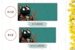 Funny Cat Mug Wrap, Floral Mug Design, Cat Sublimation Product Image 2