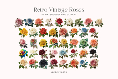 Retro Vintage Roses Cliparts Product Image 2