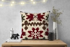 Embroidery Christmas Pillowcase, Knitted Winter Pillow Case Product Image 2
