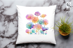 Colorful Watercolor Wildflower Clipart Sublimation PNG Product Image 3
