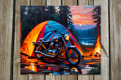 Tent in forest | 8 summer tumbler Sublimation designs Product Image 2