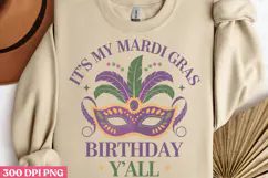 Its My Mardi Gras Birthday PNG, Mardi Gras Sublimation PNG Product Image 3