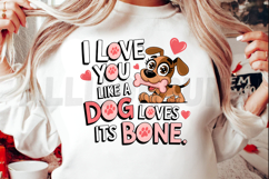 Cute Dog Bone Love Text Design Graphic Vector Illustration Product Image 2