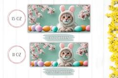 Funny Easter Cat Mug Wrap, Easter Eggs Mug Template Product Image 2